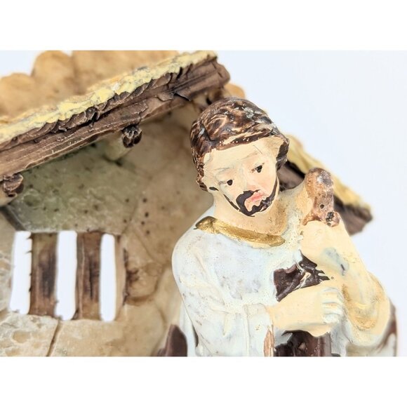 Vintage Nativity Set Y2K Kitschy Resin Crèche Minimalist Religious Holiday Decor - Picture 9 of 9